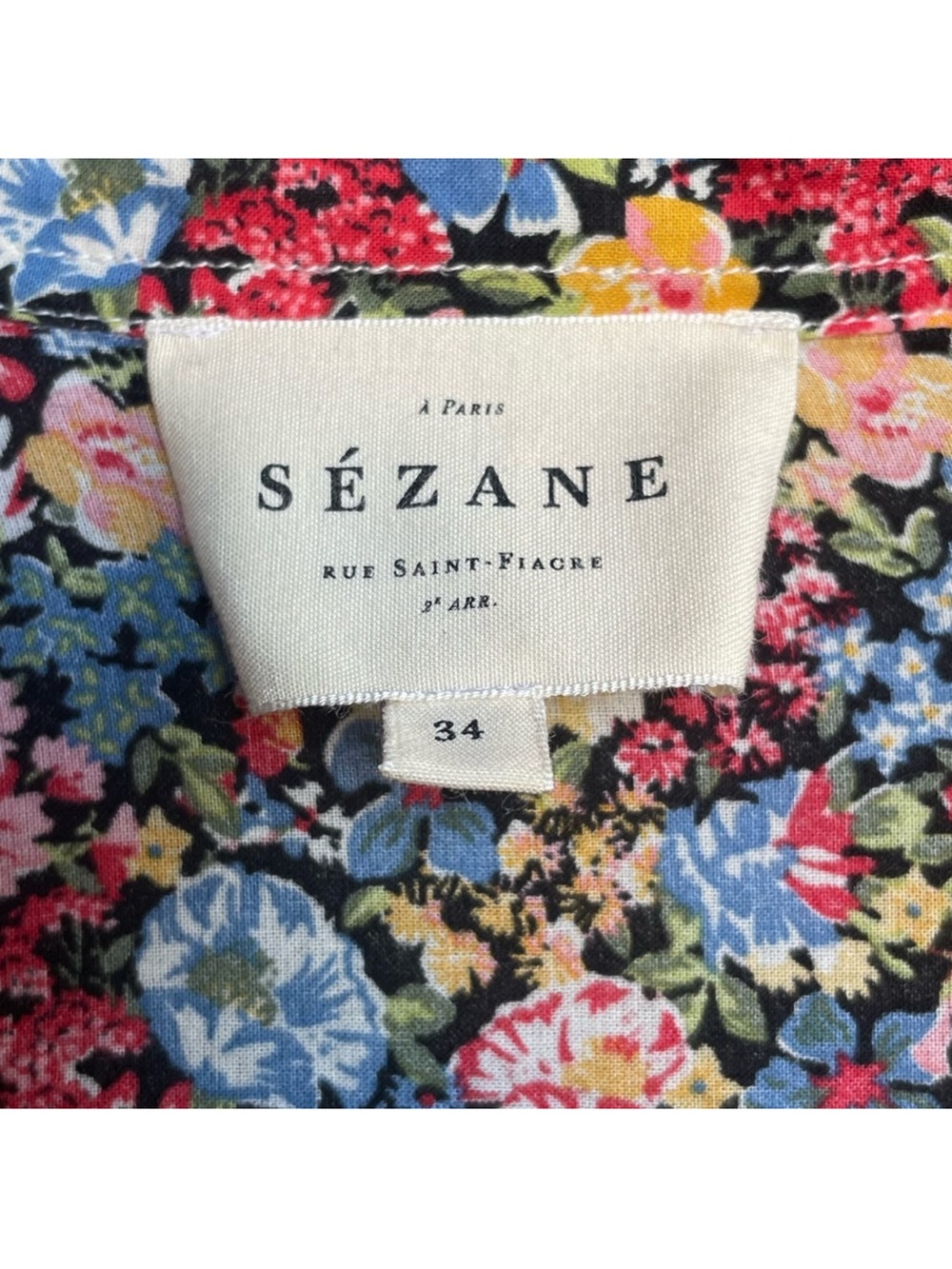 Sezane Floral Button-Down Shirt in Multi-Color - Picture 5 of 7